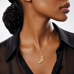 14k Polished Running Shoe Pendant - Model Shot