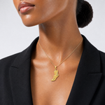 14k Polished Running Shoe Pendant - Model Shot