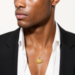 14k Polished Open-Backed Football Charm - Model Shot