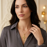 14k Diamond-cut Celtic Cross Pendant - Model Shot