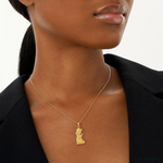 14k Praying Girl Pendant - Model Shot
