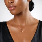 14K Rose Polished Heart Chain Slide - Model Shot