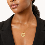14k I HEART YOU in Heart Frame Charm - Model Shot