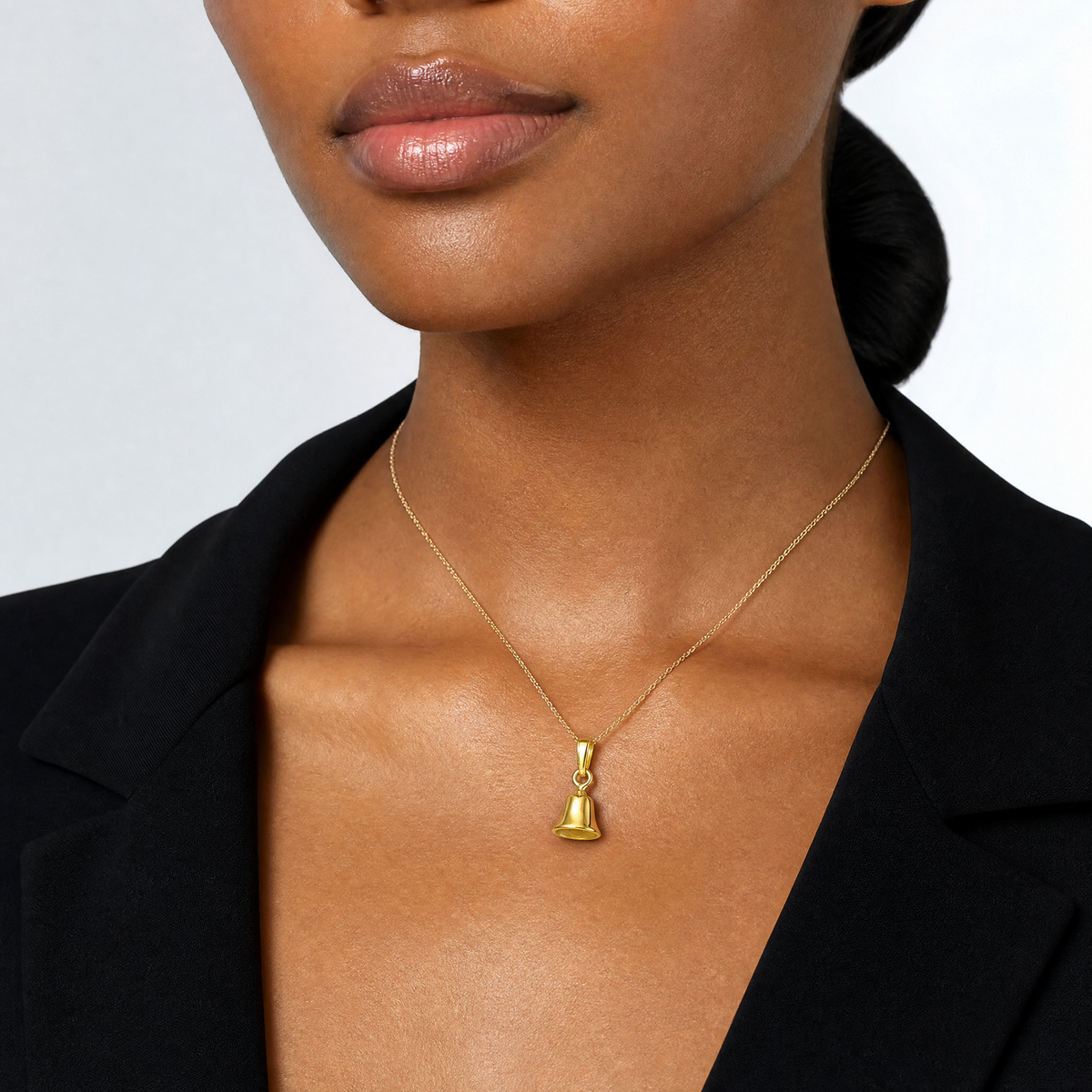 14k 3-D Moveable Bell Pendant - Model Shot