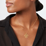 14k 30 in Heart Cut-out Pendant - Model Shot