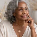 14k BEST GRANDMA with Flower Charm - Model Shot