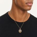 14k Rhodium-plated Shamrock and Claddagh Pendant - Model Shot