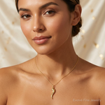 14k 3D Italian Horn Charm - Model Shot