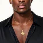 14k State of TEXAS Map Pendant - Model Shot