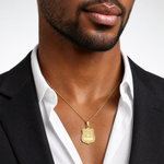 14k POLICE Badge Pendant - Model Shot