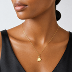 14k 3-D Puffed Star Charm - Model Shot