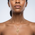 14k 3-D Leo Zodiac Charm - Model Shot