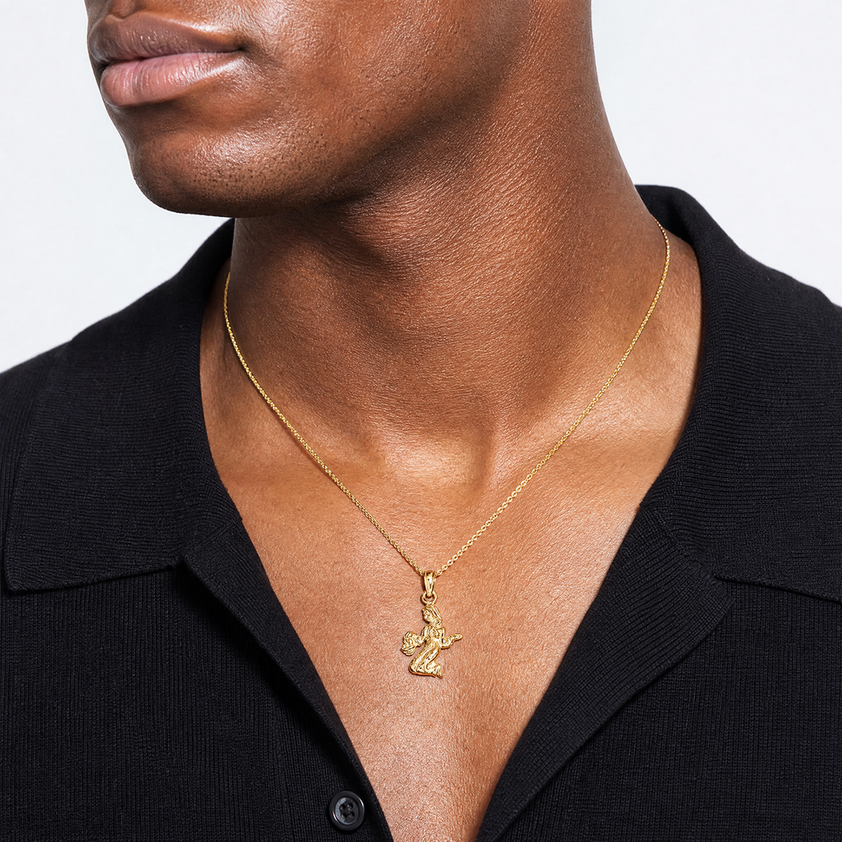 14k 3-D Virgo Zodiac Charm - Model Shot