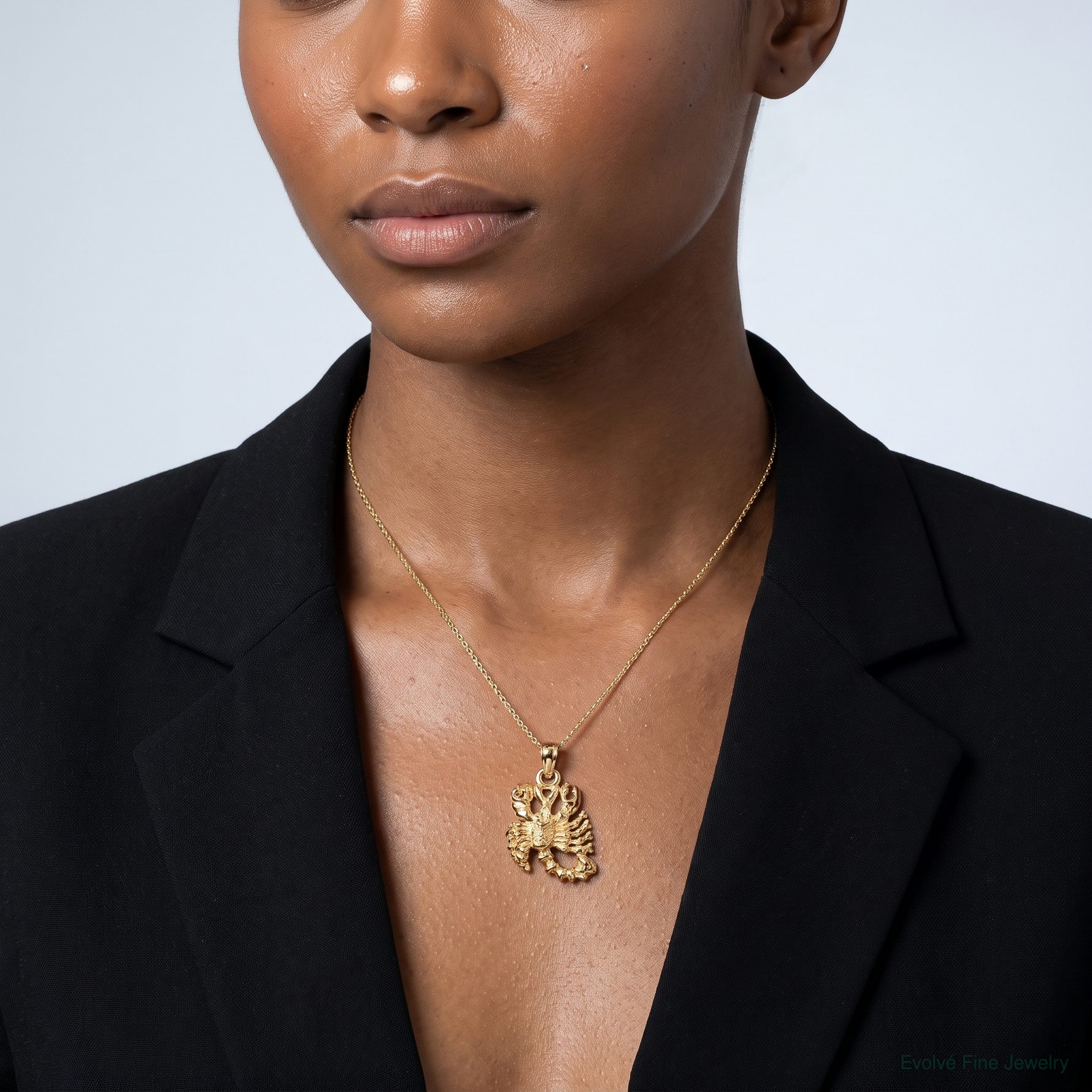 14k 3-D Scorpio Zodiac Charm - Model Shot