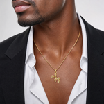 14k 3-D Sagittarius Zodiac Charm - Model Shot