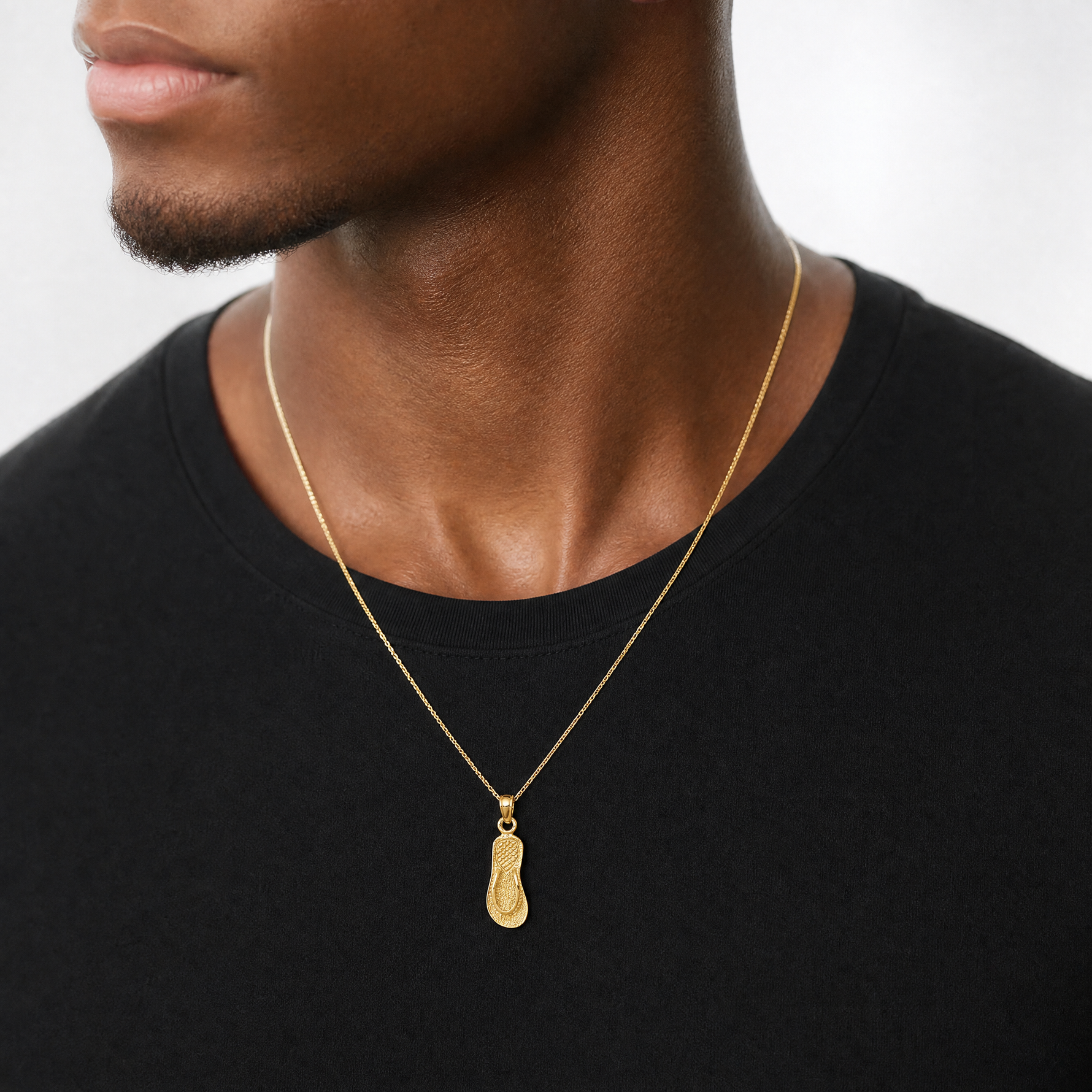14k 3D Single Flip-Flop Pendant - Model Shot