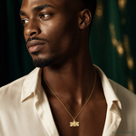 14k Polished Bee Pendant - Model Shot