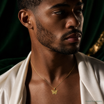 14k Cut-Out Butterfly Pendant - Model Shot