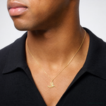 14k Hummingbird in Flight Pendant - Model Shot
