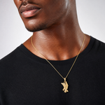 14k Eagle Landing Pendant - Model Shot
