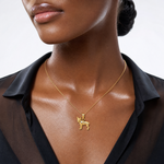 14k Chihuahua Dog Pendant - Model Shot