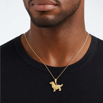 14k Springer Spaniel Dog Pendant - Model Shot