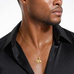 14k 3-D Elephant Pendant - Model Shot