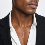 14k Reversible Latin Cross Pendant - Model Shot