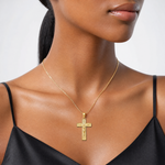 14k Crucifix Pendant - Model Shot