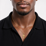 14k Diamond-cut Crucifix Pendant - Model Shot