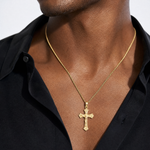 14k INRI Crucifix Charm - Model Shot