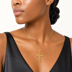 14k Diamond-cut Crucifix Pendant - Model Shot