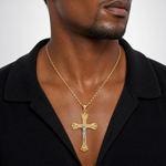 14k Two-tone Crucifix Pendant - Model Shot