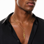 14k Polished D/C Lightning Bolt Pendant - Model Shot