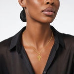 14K Celtic Cross w/Eternity Circle Pendant - Model Shot