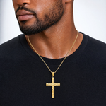 14K Crucifix Pendant - Model Shot
