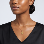 14K Small Solid Hamsa Pendant - Model Shot