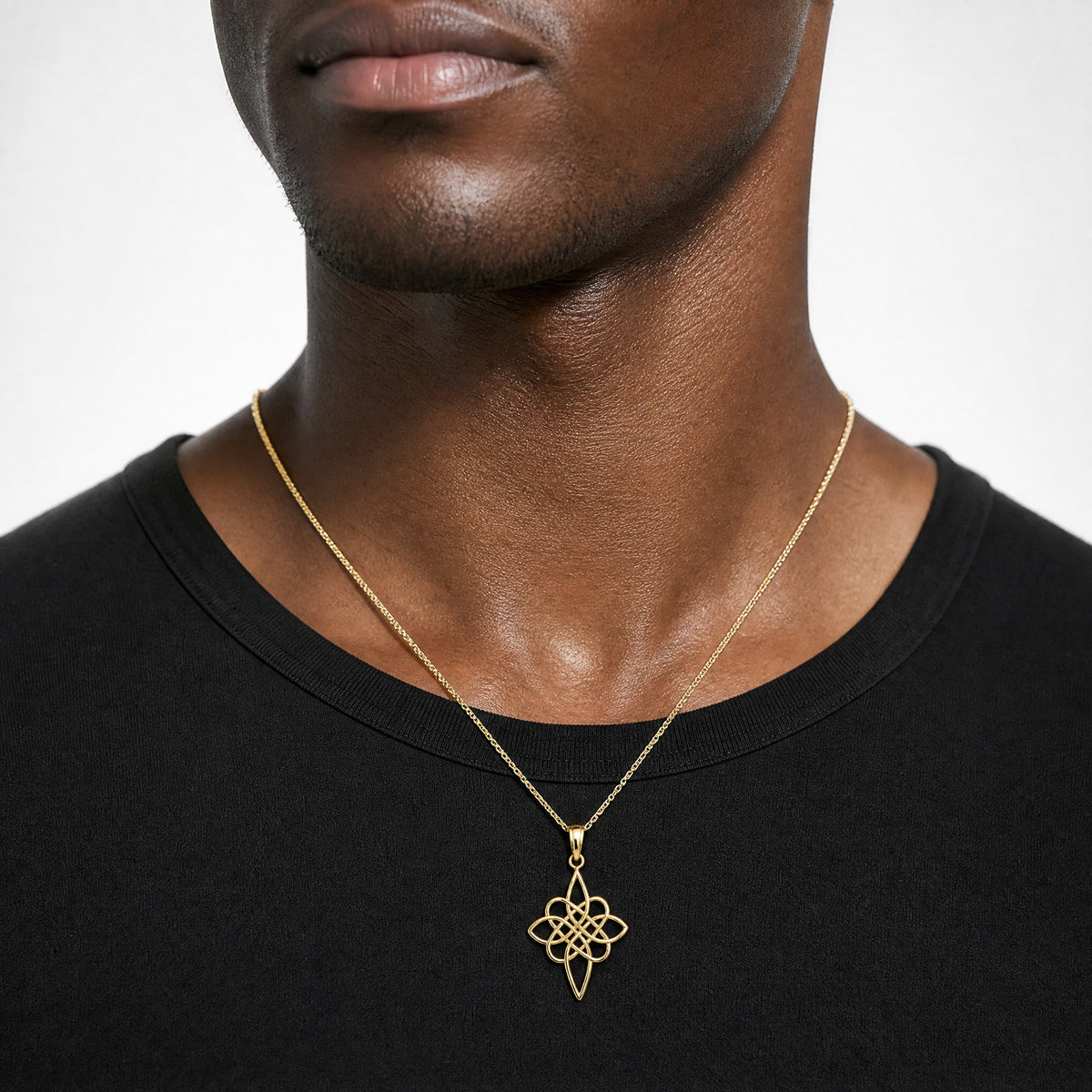 14K Celtic Knot Pendant - Model Shot