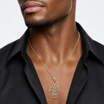 14K W/Rhodium Infinity Angel Pendant - Model Shot