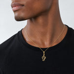 14K Treble Clef With Heart Pendant - Model Shot