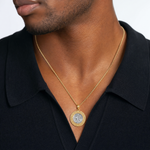 14K w/ Rhodium St. Christopher Medal - Model Shot