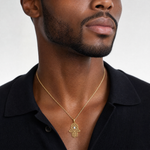 14k and White Rhodium D/C Filigree Hamsa Pendant - Model Shot