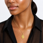 14k Saint Christopher Medal Charm - Model Shot