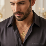 14k Celtic Cross Pendant - Model Shot