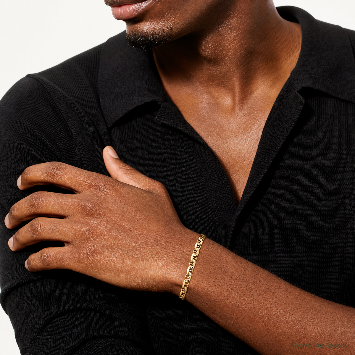 14k 8mm Concave Anchor Chain - Model Shot