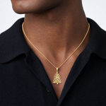 14k Polished Christmas Tree Charm - Model Shot