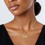14k Polished Sleigh Charm - Model Shot