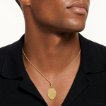 14k Police Officer Badge Pendant - Model Shot