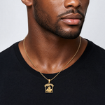 14k Polished Flat-Backed TEACHER Pendant - Model Shot