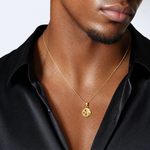 14k Moon and Stars Pendant - Model Shot